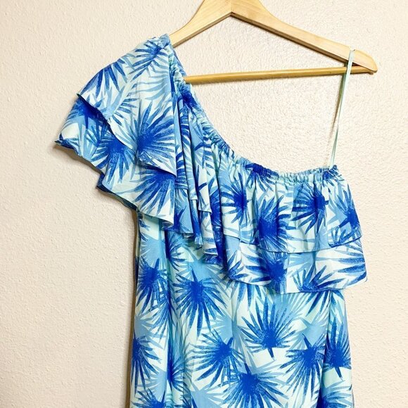 Vineyard Vines Electric Palm One Shoulder High-Low Midi Dress - 0 XS - Picture 4 of 8